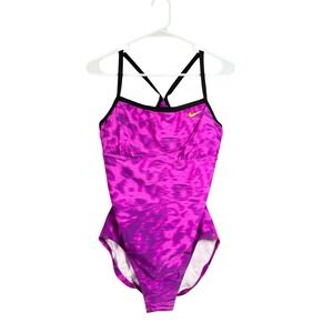 Nike swimsuit Bathing Suit womens One Piece Size 12 Purple Summer Swimming Beach